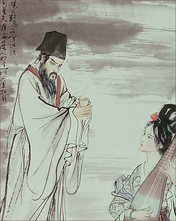 Bai Chi-yi's Pipa Player, one of 10 scroll paintings by Yao Yuxin