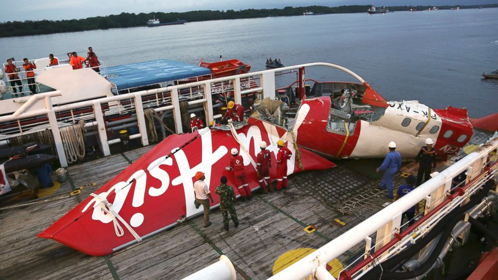 The AirAsia plane recovered from the seabed