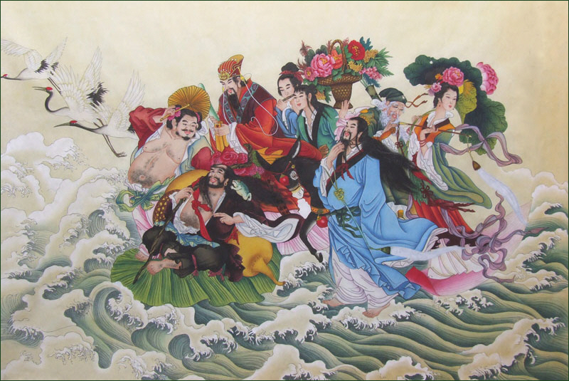 Eight Immortals cross the sea, by Huang Yi